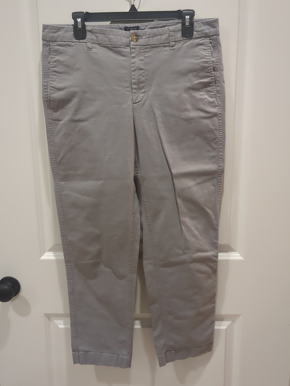 J.Crew Light Gray High-Rise Girlfriend Chino